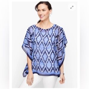 Talbots Ikat Cotton and Silk Poncho. 2X
